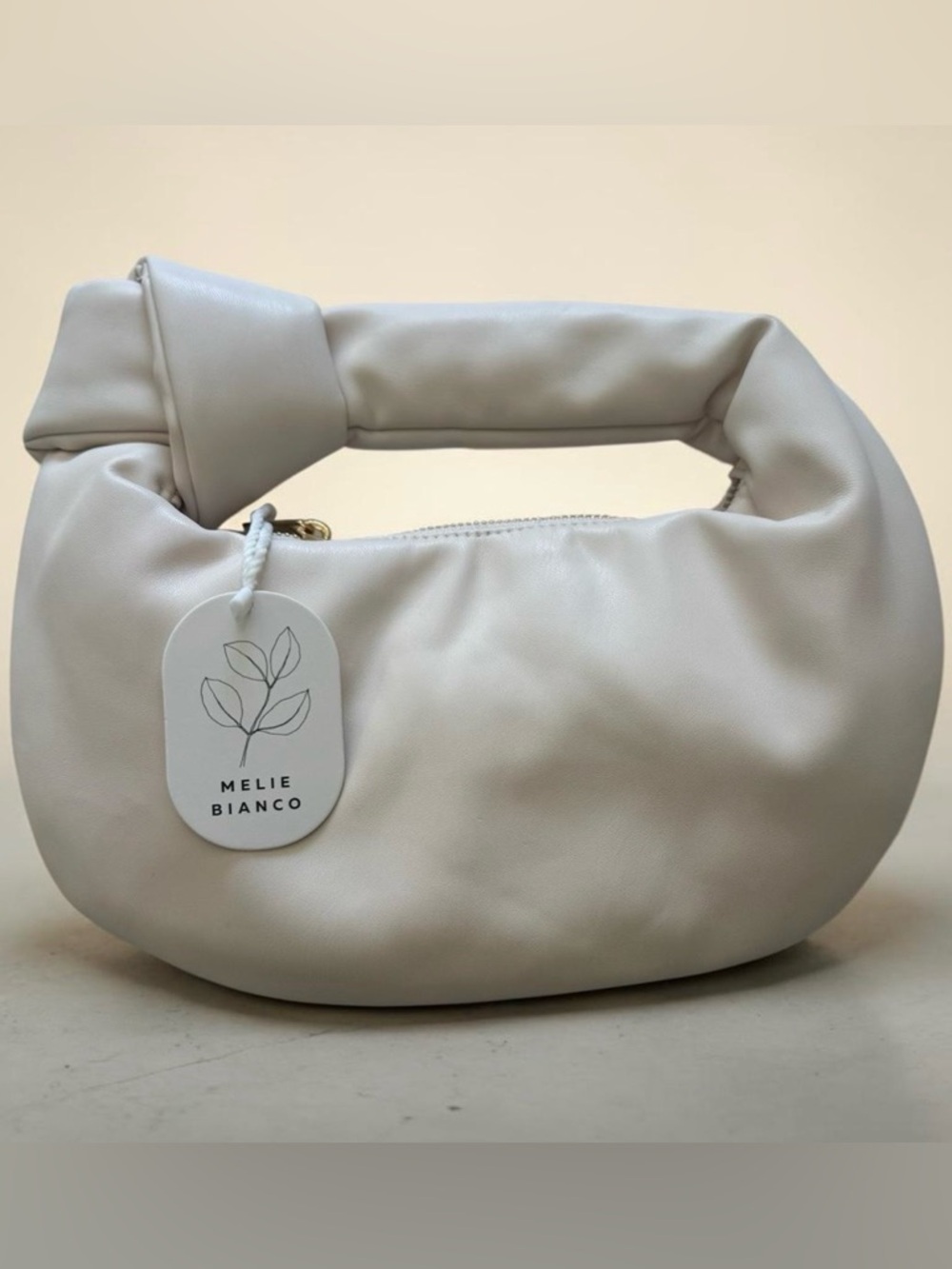 Melie Bianco Off-White Padded Hobo Shoulder Bag